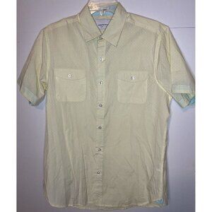Paper Denim & Cloth Casual Button-Down Shirt XL Short Sleeve Pale Yellow